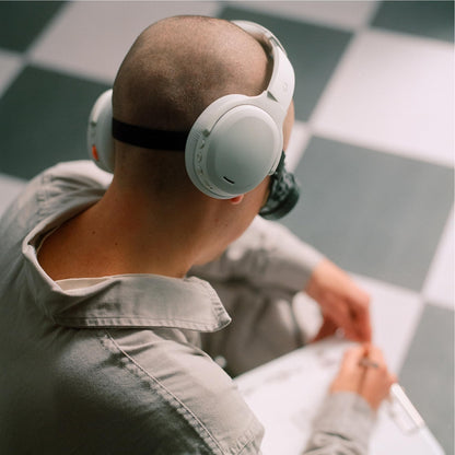 Skullcandy Crusher ANC 2 Wireless Over-Ear Bluetooth Headphones with Extra USB-C Charging Cable, Multi-Sensory Bass, Active Noise Cancelling, 60 Hours Battery, Microphone iPhone Android - Bone