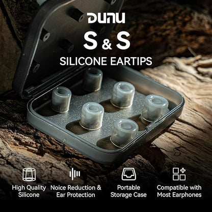 Linsoul DUNU S&S Silicone Eartips S/M/L (3pairs) for Nozzle Diameter from 4mm-5.5mm for Stage Studio, for KZ ZS10 Pro, 7HZ Zero, Orchestra Lite, TANGZU Wan'er S.G IEM (S/M/L- Each Size 1 Pair)
