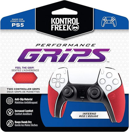 KontrolFreek Performance Grips for PlayStation 5 (PS5) Controller (Inferno Red)