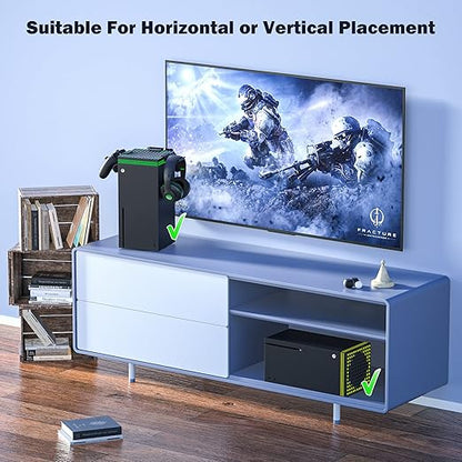 ZAONOOL Cooling Fan for Xbox Series X Console - High Speed Top Fan Cooler System with 13 RGB LED Light Modes, Low Noise, Dust Proof, Keeps Your Xbox Console Cool, Fits Horizontal or Vertical Placement