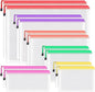 Umriox Zipper Bags, 6 Assorted Size (6 Colors, 12 Packs), Project Bags for Cross Stitch, Mesh Zipper Pouch for Office Supplies Travel Accessories and Board Games Storage
