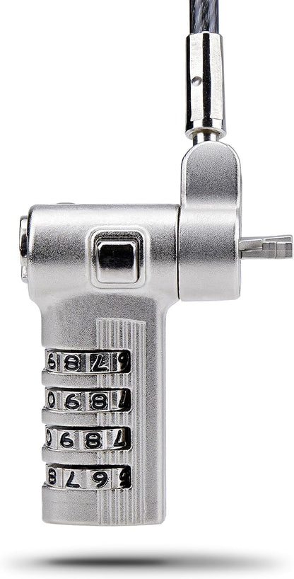 StarTech.com Universal Laptop Cable Lock 6.6ft (2m), Serialized Security Cable, Compatible with Noble Wedge/Nano/K-Slot; TAA