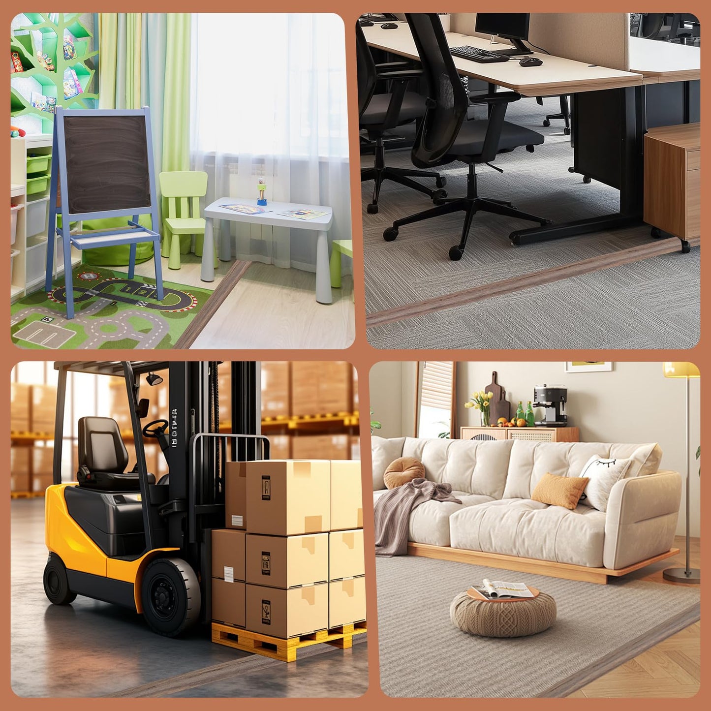 EYAYEN Floor Cord Cover for Wires on Floor Self Adhesive Cord Hider