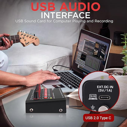 Pyle 6-Channel Wireless BT Streaming Mini Line Mixer with USB Audio Interface - 6 Mono/Stereo Switching Inputs | Ultra-low Noise Design with High Headroom | Built-in USB Sound Card - PMAX6