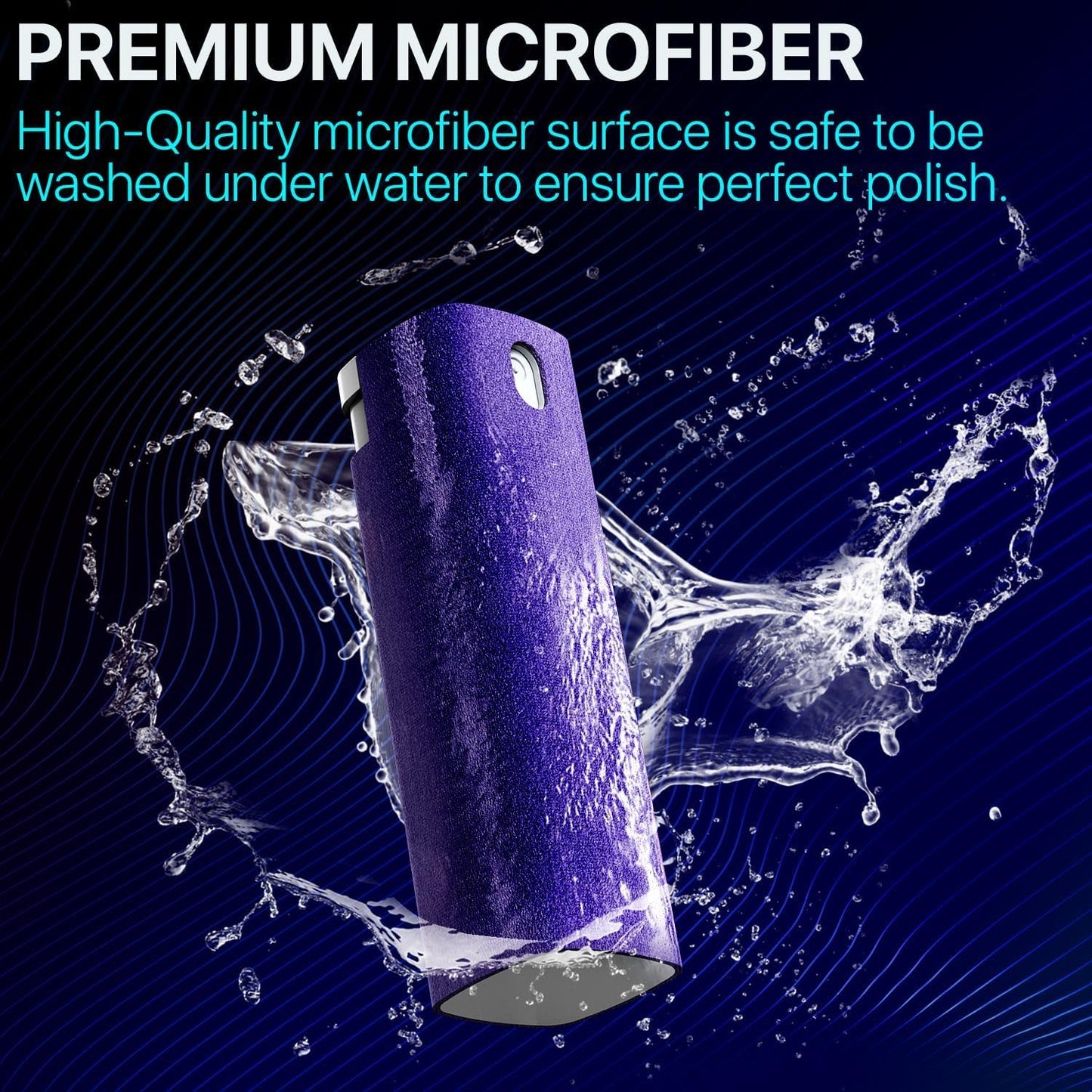 IO CLEAN Mini Screen Cleaner Spray – Finger Proof Screen Cleaner for Smartphones, iPads, MacBooks, Laptops, Car Screens, Touchscreens – 3in1 Mist Cleaner, Microfiber Cloth and Protective Cover (Khaki)