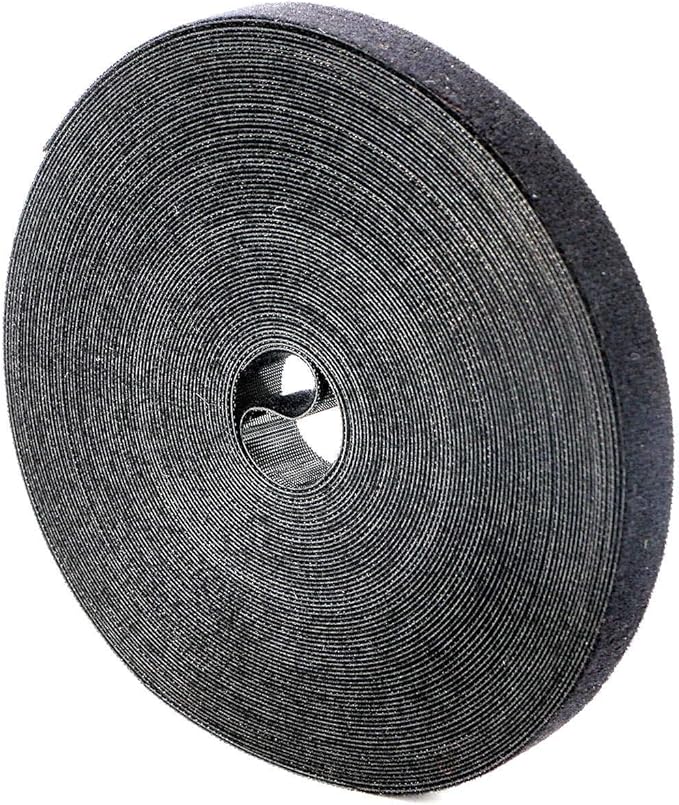 Reusable Fastening Tape Cable Ties 3/4 Inch Double Side Hook Roll (25 Yard, Black Upgraded Version)