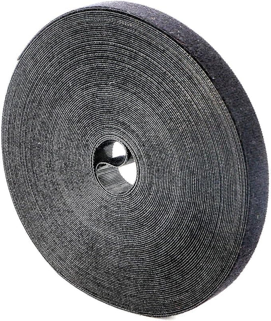 Reusable Fastening Tape Cable Ties 3/4 Inch Double Side Hook Roll (25 Yard, Black Upgraded Version)
