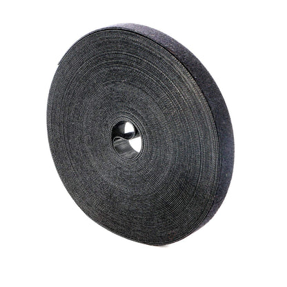Saisn Reusable Fastening Tape Cable Ties 3/4 Inch Double Side Hook Roll (25 Yard, Grey)