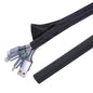 BuyUneed Black Split Braided Cable Management Sleeves 1/2inch -30Feet