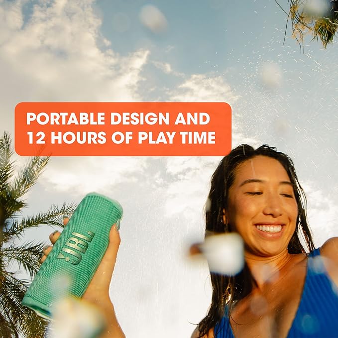 JBL Flip 6 - Portable Bluetooth Speaker, powerful sound and deep bass, IPX7 waterproof, 12 hours of playtime, JBL PartyBoost for multiple speaker pairing for home, outdoor and travel (Green)