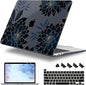 Case for MacBook Pro 13 inch with/Without Touch Bar (2016-2022, M2 A2338 M1 A2289 A2251 A2159 A1989 A1706 A1708), Hard Shell + Keyboard Cover + Dust Plug, Flower Dahlia