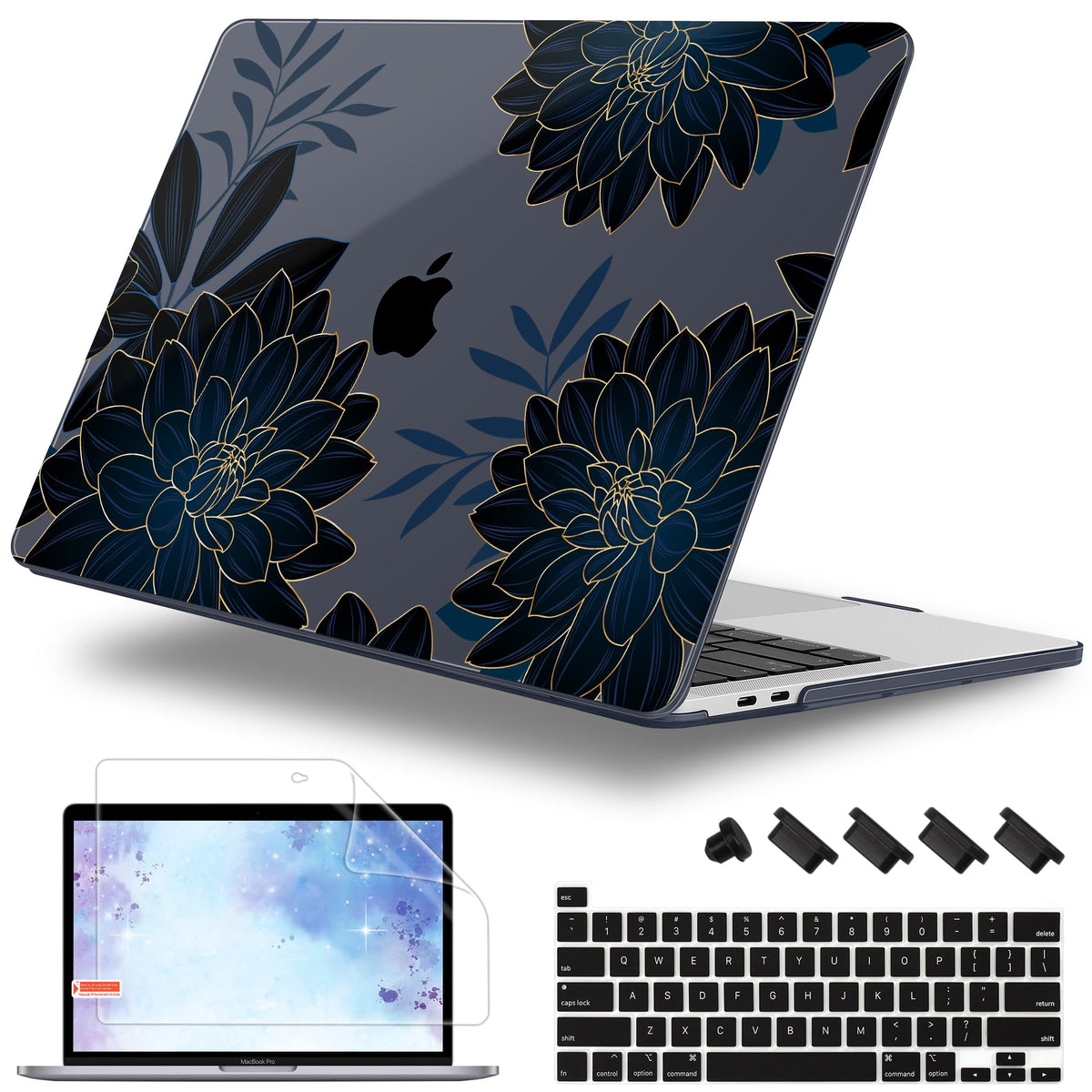Lepeoac Case for MacBook Pro 13 inch Case M2 2022-2016 A2338 M1 A2251 A2289 A2159 A1989 A1708 A1706, Plastic Hard Shell + Keyboard Cover + Dust Plug, Happy Emoji