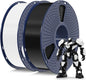 SUNLU PETG Filament 1.75mm Bundle, Less Stringing and Good Layer Adhesion 3D Printer Filament, Individually Vacuum Packed, 2kg in Total, 1kg per Spool, PETG 2 Pack, Black+White