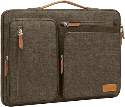 MOSISO 360 Protective Laptop Case 13 inch, 13 inch Laptop Sleeve Compatible with MacBook Air M4 M3 M2 M1 2025-2018/Pro M2 M1 2025-2016, Side Open Carrying Case with 4 Zipper Pockets&Handle,Carob Brown