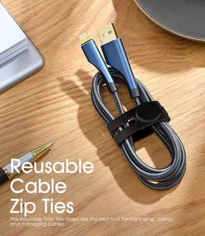 Nearockle 40Pcs Reusable Cable Ties, Adjustable Cord Organizer, Black+White