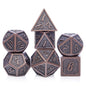 DNDND Metal Dice Set D&D, 7 die Metallic Polyhedral Dice Set with Gift Metal Box and Gold Number for DND Dungeons and Dragons Role Playing Games (Black and Gold)