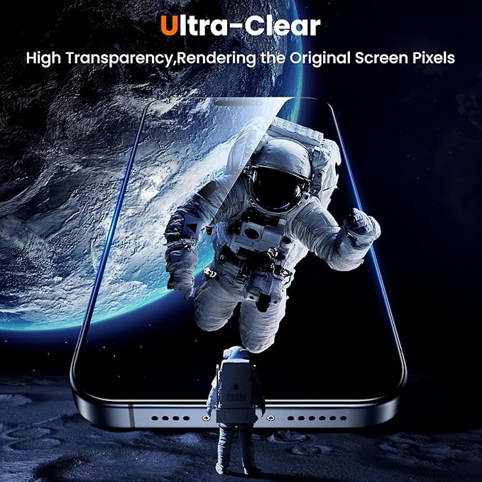 UniqueMe for iPhone 14 Screen Protector - [Military Grade Shatterproof & 9H+ Hardness] Screen Protector 14 Tempered Glass Full Coverage Protection, Easy Installation, 2 Packs