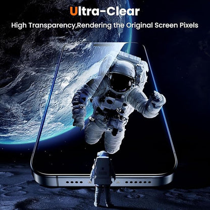 UniqueMe for iPhone 13 Screen Protector - [Military Grade Shatterproof & 9H+ Hardness] Screen Protector 13 Tempered Glass Full Coverage Protection, Easy Installation, 2 Packs