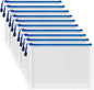 AUSTARK 10 Pcs Zipper File Bags, Waterproof Plastic Mesh Pouch for Office School, Board Game Storage Bags (B5 Size 11.4''x8.2'', White and Blue)