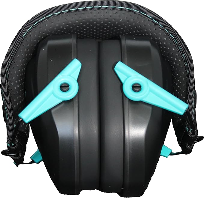 Walker's Razor Compact Passive Youth & Women's Noise-Blocking Hunting Gun Range Shooting Hearing Protection Muff, Comfort Headband w/Metal Wire Frame, Teal