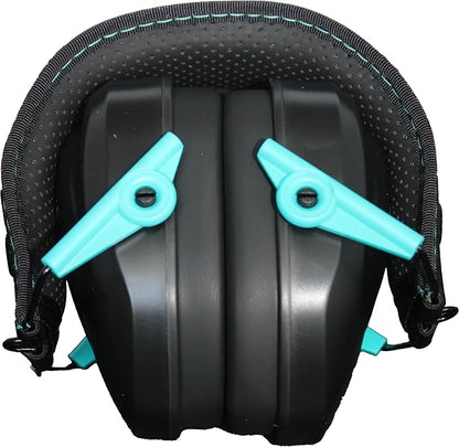 Walker's Razor Compact Passive Youth & Women's Noise-Blocking Hunting Gun Range Shooting Hearing Protection Muff, Comfort Headband w/Metal Wire Frame, Teal