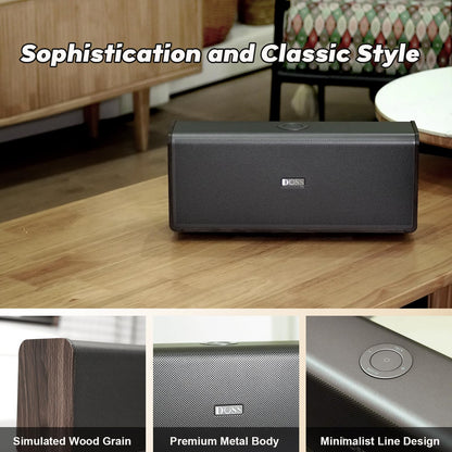 DOSS SoundBox Ultra Bluetooth Speaker with 2.1 Channel Audio, 80W Superior Sound with Deep Bass, Two DSP Technologies, 18H Playtime, BT 5.3, Wireless for Home, Office, Livingroom-Grey