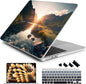 Batianda Premium Case for New MacBook Air 15 inch 2025 2024 2023 with M4 M3 M2 Chip, Designed Protective Plastic Hardshell & Keyboard Cover & Screen Protector, Mountain Sunrise