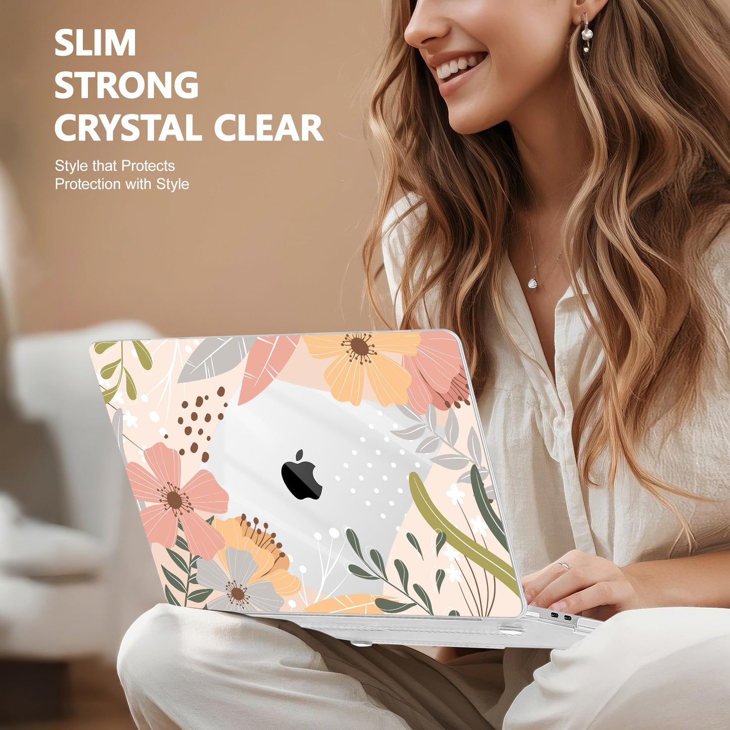 Lepeoac for MacBook Pro 16 inch Case 2019 2020 Release Model A2141, Plastic Hard Shell Cover with Keyboard Cover & Screen Protector for MacBook Pro 16 inch with Touch Bar & Touch ID - Floral P227