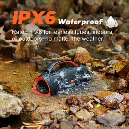 DOSS Extreme Boom Pro 100W Loud Outdoor Speaker, IPX6 Waterproof for Beach