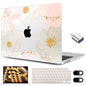 MEEgoodo for M5/M4/M3/M2 MacBook Air 15 inch Case 2026 2025 2024 2023, Case Fit Model (A3448/A3241/A3114/A2941) for MacBook Air 15.3 inch, Gold Flowers Lilies