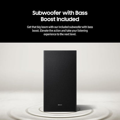 Samsung HW-B750D/ZA 5.1 ch Soundbar w/ Dolby Audio, Surround Sound expansion, Bass Boost, Adaptive Sound, DTS Virtual:X, Wireless Subwoofer, 2024