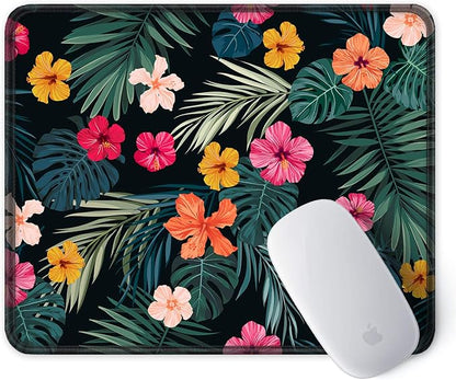 ITNRSIIET Mouse Pad with Stitched Edge Premium Textured Smooth Precise Operation Waterproof Washable Non-Slip Rubber Base Desktop Protection Mat, 10.2×8.3×0.12 inches, Beautiful Floral
