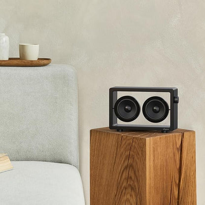 Cassette Portable Bluetooth Speaker, 20W Minimalist Speakers Bluetooth Wireless Loud, HD Powerful Sound and Wide Compatibility V5.3 for Indoor Outdoor - Black