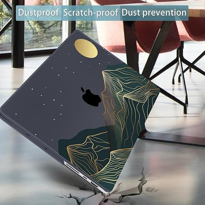 Mektron Case for MacBook Pro 16" M4 A3403 A3186 M3 A2991 M2 A2780 M1 A2485 (2021/2023/2024) Pro/Max with Touch ID, Hard Shell Plastic Laptop Cover Keyboard Cover, Abstract Mountain C112