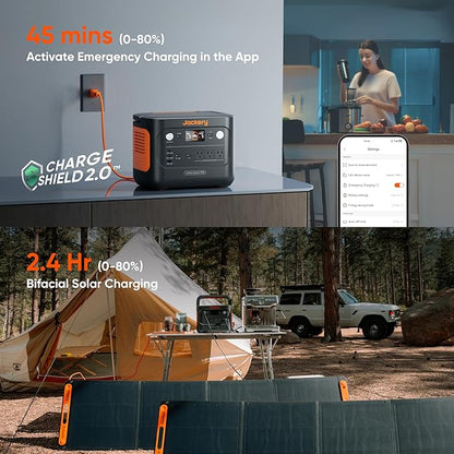 Jackery Solar Generator 1000 v2 with 100W Solar Panel,1070Wh Portable Power Station LiFePO4 Battery,1500W AC/100W USB-C Output,1Hr Fast Charge for Outdoor,Off-Grid Living,RV,Emergency