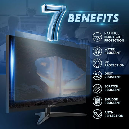 Akamai Office Products 23.8 inch Monitor Anti Glare Screen – Anti-Glare, Anti-Scratch, Blocks 96% UV Blue Light Protection – Matte Gloss Finish (23.8" Widescreen (16:9), Anti-Glare)