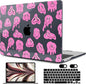 MEEgoodo Case for MacBook Air M4/M3/M2 13.6 inch 2025 2024 2022, Fit Model A3240 A3113 A2681, Compatible with MacBook Air 13 inch, Laptop Hard Shell Case with Keyboard Cover, Pink Groovy Emoji