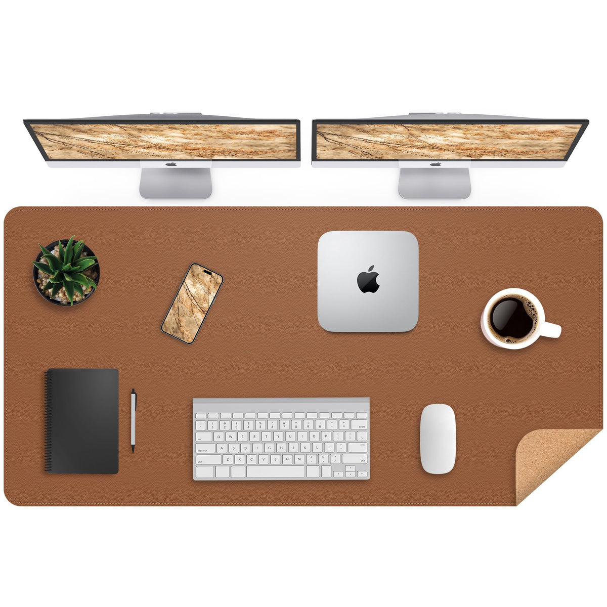 AFIING Leahter Desk Pad 47" x 17", Red,Desk Cover mat