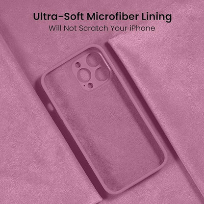 FireNova for iPhone 14 Pro Case, Silicone Upgraded [Camera Protection] Phone Case with [2 Screen Protectors], Soft Anti-Scratch Microfiber Lining Inside, 6.1 inch, Lilac Purple