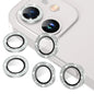 AGVEE 16 Pro & Max 3+3 6 Pack for iPhone 13 6.1" / 13 Mini 5.4" Camera Lens Protector, Bling Diamond & Bling Glitter Metal Ring 9H Tempered HD Glass Camera Cover Film, Glitter-Desert