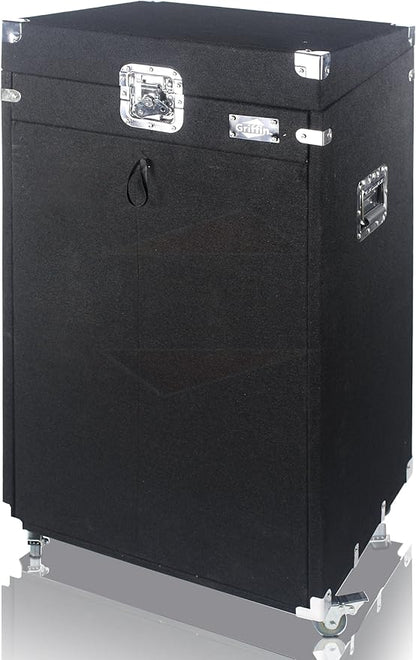 Griffin Rackmount Studio Mixer Flight Road Case (Ultimate-PROAudio) – 25U Mount Space Amp Cabinet Travel Trunk For Music Gear Recording Equipment – Portable DJ Sound Booth Carpet Rack Stand Cart