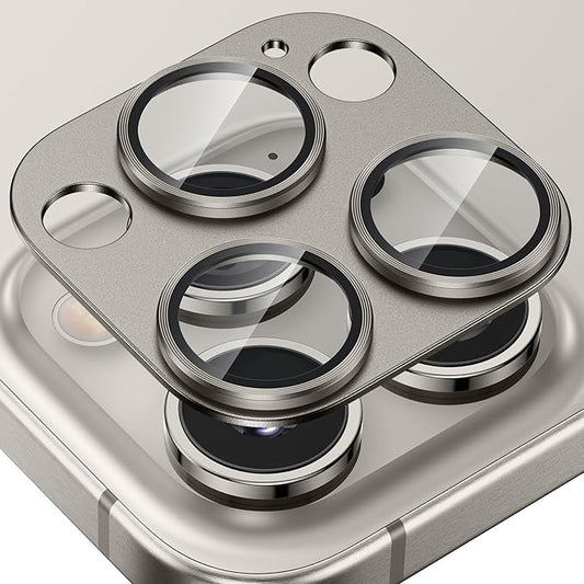 Tensea for iPhone 16 Pro/iPhone 16 Pro Max/iPhone 14 Pro/iPhone 14 Pro Max Camera Lens Protector, Metal Aluminum Alloy Tempered Glass Cover Camera Screen Protector Accessories, Case Friendly