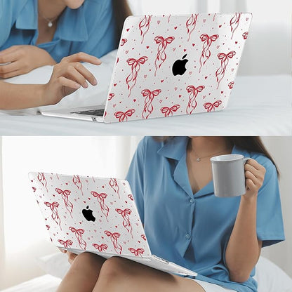Mektron for 2025 M4 MacBook Air 13.6 Inch A3240 Case Fits 2023 A2681 M2 2024 A3113 M3 Chip with Liquid Retina Display Touch ID, Printed Plastic Hard Shell Cover for MacBook Air 13.6", Layer Bows