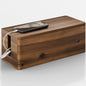 TIDITA 16" L Wooden Large Cable Management Box Round Edge (Walnut Color)