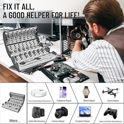 128 in 1 Precision Screwdriver Set,Precision Bit Set,Professional Magnetic Repair Tool Kit with 120 Bits for Electronics, Computer, Laptop, Game Console and Household Appliances