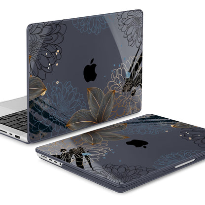 Mektron Case for 2026 M5 MacBook Pro 16 inch A3429 A3428 M4 A3403 A3186 M3 A2991 M2 A2780 M1 A2485 (2021-2025) Pro/Max with Liquid Retina XDR, Hard Shell Plastic Laptop Cover, Line Chrysanthemums