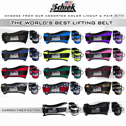 Schiek Sports 1707 Ankle Cuffs - Ideal for Glute Kickbacks and Cable Machine Workouts - Durable and Built To Last