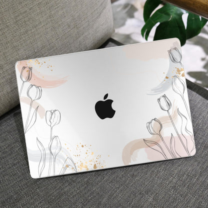 MEEgoodo Case for M5/M4/M3/M2 MacBook Air 13 inch 2026 2025 2024 2022, Fit Model A3449/A3240/A3113/A2681, Case Compatible with MacBook Air 13.6-inch, Engraving Hand Drawn Floral