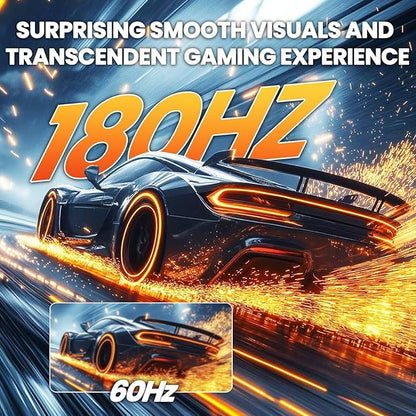 CRUA 27" Curved Gaming Monitor, 2k QHD(2560*1440P) VA Screen, 1800R, 165Hz/180Hz Computer Moniter, Supports AMD Freesync, 120% sRGB, Built-in Speakers, Wall Mountable Installs(HDMI 2.0/DP 1.4)-Black