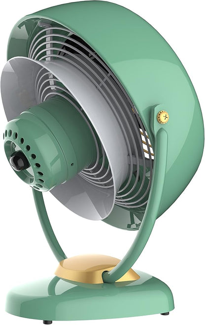 Vornado VFAN™ Sr. Vintage Fan, Large Retro Metal Air Circulator for Cooling & Decor, 3 Speed Settings, Adjustable Tilt, Durable Construction, Powerful Cooling Airflow, Floor Fan for Home, Green